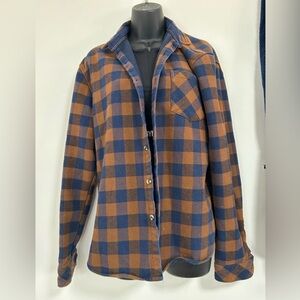 Nomad Men's Blue and Brown Plaid Shirt Jacket